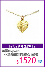 美國Dogeared
14K金項鍊(羽毛愛心16吋)
