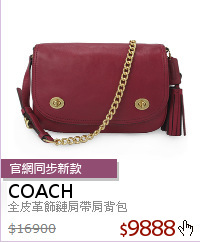 全皮革飾鏈肩帶肩背包