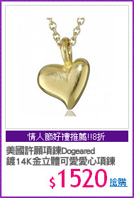 美國許願項鍊Dogeared
鍍14K金立體可愛愛心項鍊