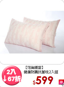 【范倫鐵諾】<BR>健康防蹣抗菌枕2入組