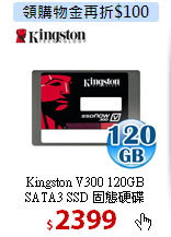Kingston V300 120GB<BR>
SATA3 SSD 固態硬碟
