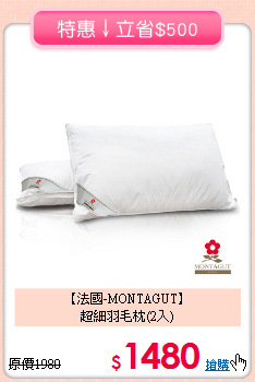 【法國-MONTAGUT】<BR>超細羽毛枕(2入)