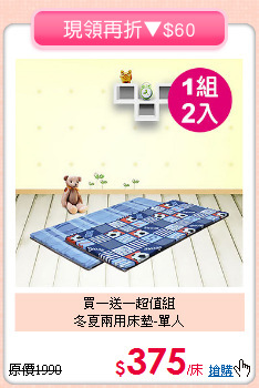 買一送一超值組<BR>冬夏兩用床墊-單人