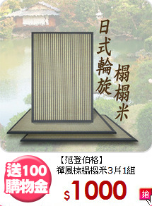 【范登伯格】<BR>禪風棕榻榻米3片1組