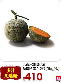 老農水果商店街<br>省產哈密瓜2粒(3kg/盒)