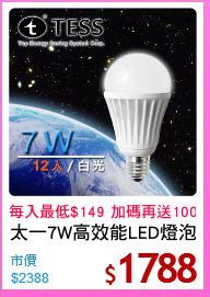 太一7W高效能LED燈泡