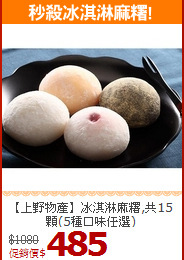 【上野物產】冰淇淋麻糬,共15顆(5種口味任選)
