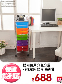 雙向使用分色分層<BR>花樣繽紛雙向活動櫃