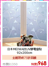 日本MEIWA抗UV靜電窗貼92x200cm
