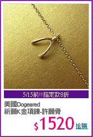 美國Dogeared
祈願K金項鍊-許願骨