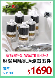 淋浴用除氯過濾器五件