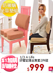 1/3 A Life<BR>紓壓記憶坐靠墊2件組