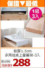 板厚1.5cm<BR>多用途桌上螢幕架-3入