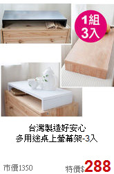 台灣製造好安心<BR>多用途桌上螢幕架-3入