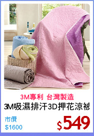 3M吸濕排汗3D押花涼被