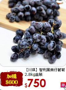 【川琪】智利黑無仔葡萄<br>2.8kg盒裝