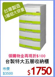 台製特大五層收納櫃