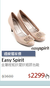 金屬框蛇紋壓紋粗跟包鞋