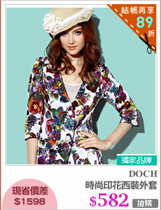 時尚印花西裝外套