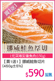 【買1送1】挪威鮭魚切片
(450g±5%)