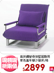 高炭鋼管骨架堅固耐用<BR>紫色嘉年華沙發床/椅