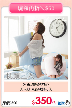 無毒環保好放心<BR>天人紗涼感枕頭-2入