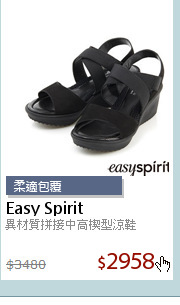 異材質拼接中高楔型涼鞋