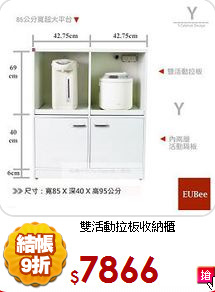 雙活動拉板收納櫃