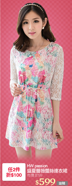 HW passion
盛夏薔薇蕾絲連衣裙