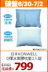 日本KONWELL<br>Q彈冰靠腰枕墊2入組