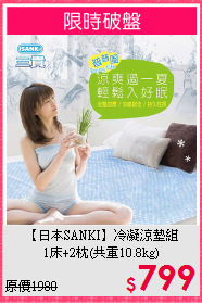 【日本SANKI】冷凝涼墊組<BR>1床+2枕(共重10.8kg)