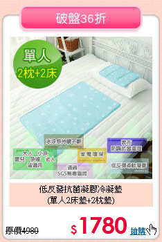 低反發抗菌凝膠冷凝墊<BR>(單人2床墊+2枕墊)