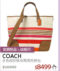 多色條紋帆布兩用托特包