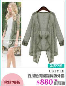 百搭透膚開襟長版外套