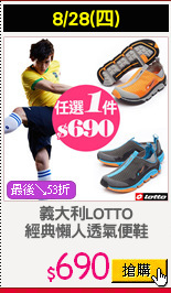 義大利LOTTO
經典懶人透氣便鞋