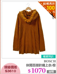 休閒百搭針織上衣-棕