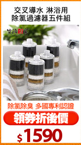交叉導水 淋浴用
除氯過濾器五件組