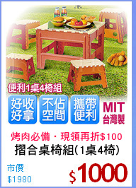 摺合桌椅組(1桌4椅)