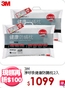 3M<BR>淨呼吸健康防蹣枕2入