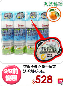 空調冷氣 銀離子抗菌<BR>清潔劑4入/組