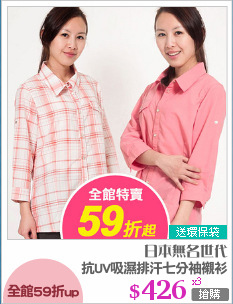 抗UV吸濕排汗七分袖襯衫