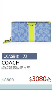 綠條藍底拉鍊長夾