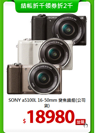 SONY a5100L 16-50mm
變焦鏡組(公司貨)