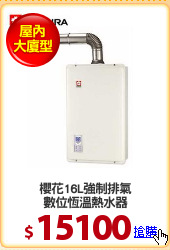 櫻花16L強制排氣
數位恆溫熱水器
