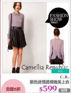 紫色迷情透視唯美上衣