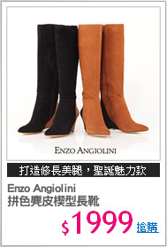 Enzo Angiolini
拼色麂皮楔型長靴