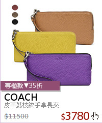 皮革荔枝紋手拿長夾