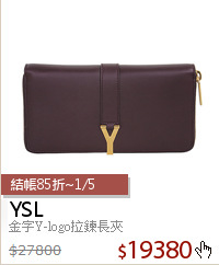 金字Y-logo拉鍊長夾