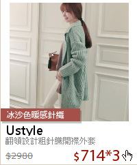 翻領設計粗針織開襟外套