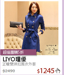 正韓雙排扣風衣外套